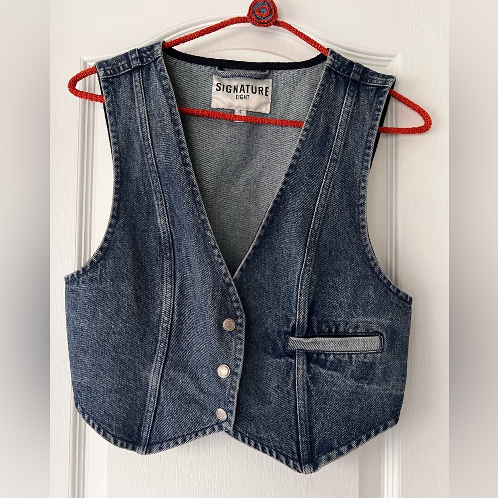Signature Denim Vest with Silver Buttons